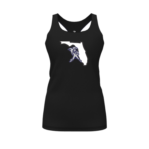 [FT0TRBBK-FYS-LOGO1] Decker Racerback Tank Top (Female Youth S, Black, Logo 1)
