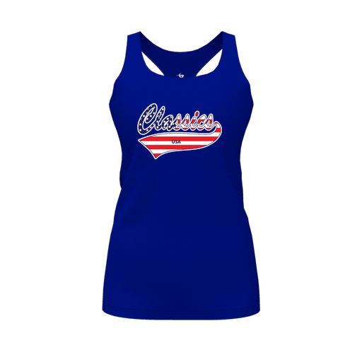 [FT0TRBRY-FYS-LOGO2] Decker Racerback Tank Top (Female Youth S, Royal, Logo 2)