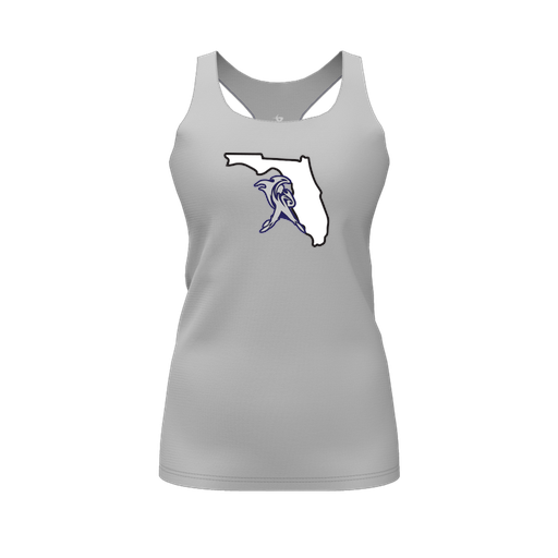 [FT0TRBGY-FYS-LOGO1] Decker Racerback Tank Top (Female Youth S, Gray, Logo 1)