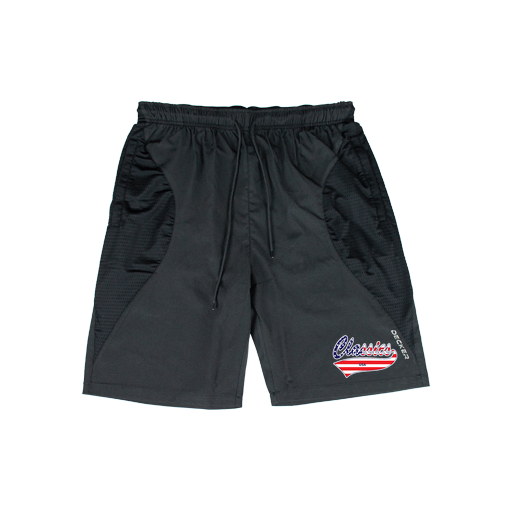 [CUS-DFW-SHOR-PER-CRV-BLK-YXXS-LOGO2] Shorts (Curve Shorts) (Youth XXS, Black, Logo 2)