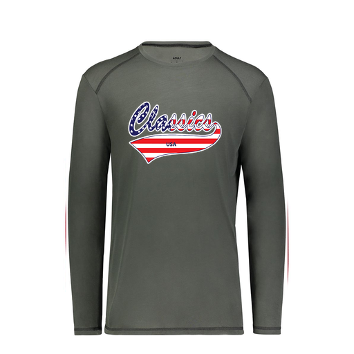 [6845.98D.S-LOGO2] Men's SoftTouch Long Sleeve (Adult S, Gray, Logo 2)
