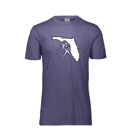 [FTSCUBNV-YS-LOGO1] Decker Youth Tri-Blend T-Shirt - Short Sleeve (Youth S, Navy, Logo 1)