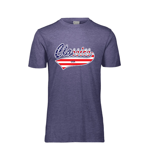 [FTSCUBNV-YS-LOGO2] Decker Youth Tri-Blend T-Shirt - Short Sleeve (Youth S, Navy, Logo 2)