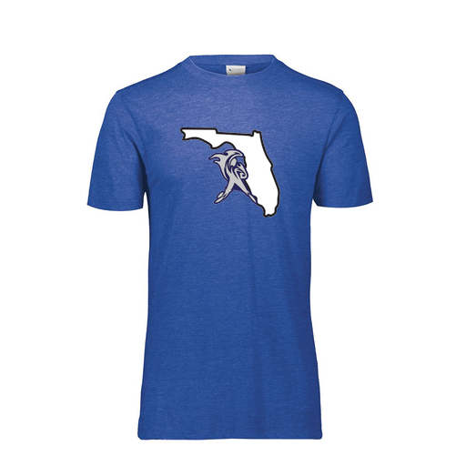 [FTSCUBRY-YS-LOGO1] Decker Youth Tri-Blend T-Shirt - Short Sleeve (Youth S, Royal, Logo 1)