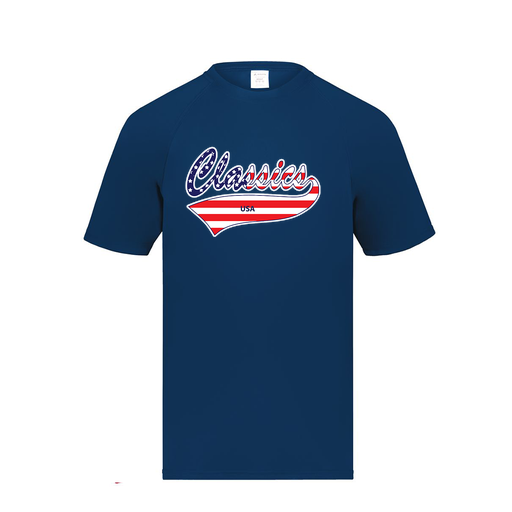 [2791.065.S-LOGO2] Youth Smooth Sport T-Shirt (Youth S, Navy, Logo 2)