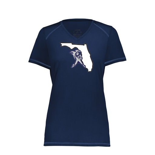 [6844.065.XS-LOGO1] Women's SoftTouch Short Sleeve (Female Adult XS, Navy, Logo 1)