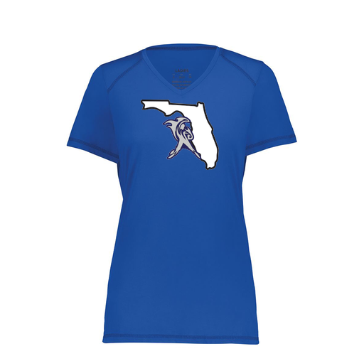 [6844.060.XS-LOGO1] Women's SoftTouch Short Sleeve (Female Adult XS, Royal, Logo 1)