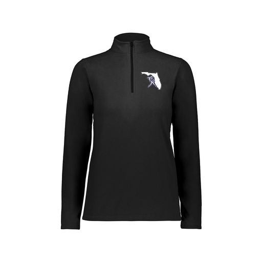 [6864.080.XS-LOGO1] Ladies MicroFleece 1/4 Zip Pullover (Female Adult XS, Black, Logo 1)