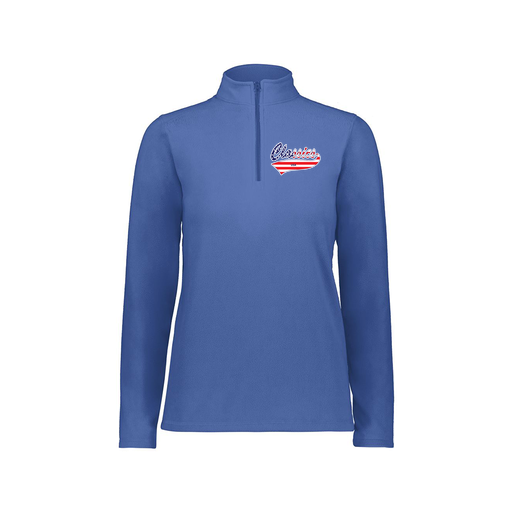 [6864.060.XS-LOGO2] Ladies MicroFleece 1/4 Zip Pullover (Female Adult XS, Royal, Logo 2)
