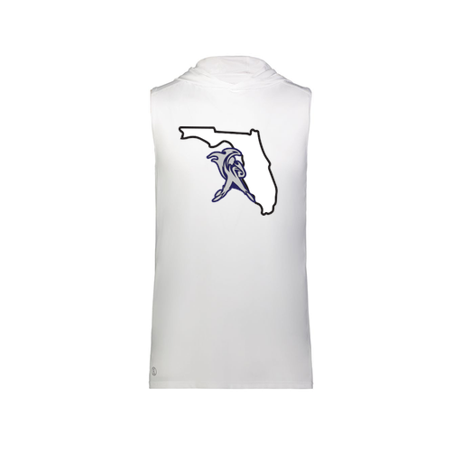 [222590.005.XS-LOGO1] Men's CoolDry Sleeveless Hoodie (Adult XS, White, Logo 1)