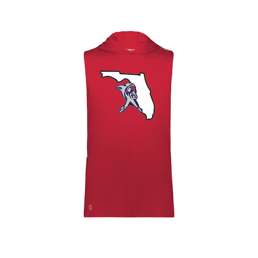 [222590.083.XS-LOGO1] Men's CoolDry Sleeveless Hoodie (Adult XS, Red, Logo 1)