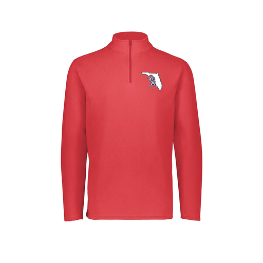 [6863.083.XS-LOGO1] Men's MicroFleece 1/4 Zip Pullover (Adult XS, Red, Logo 1)