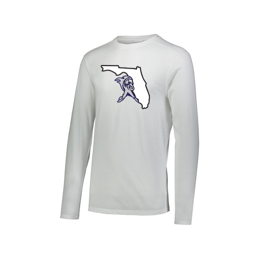 [FTLCUBWH-AXS-LOGO1] Decker Men's Tri-Blend T-Shirt - Long Sleeve (Adult XS, White, Logo 1)