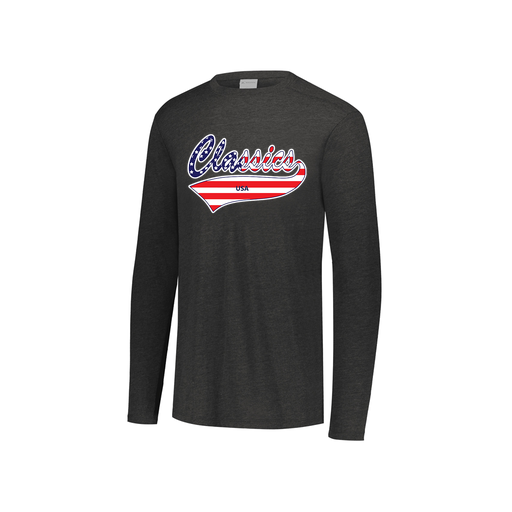 [FTLCUBBK-YS-LOGO2] Decker Youth Tri-Blend T-Shirt - Long Sleeve (Youth S, Black, Logo 2)