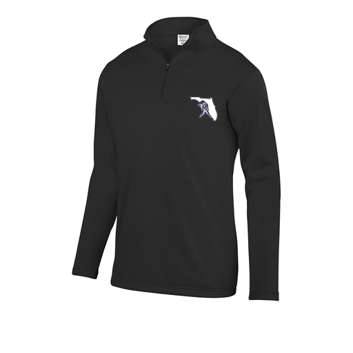 [FOLQFFBK-YS-LOGO1] Decker Youth FlexFleece 1/4 Zip (Youth S, Black, Logo 1)