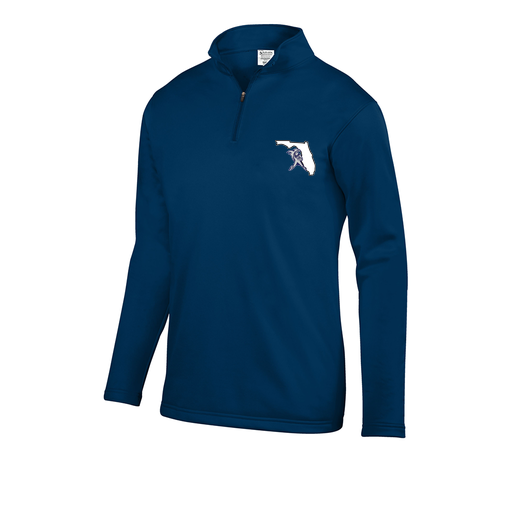 [FOLQFFNV-YS-LOGO1] Decker Youth FlexFleece 1/4 Zip (Youth S, Navy, Logo 1)